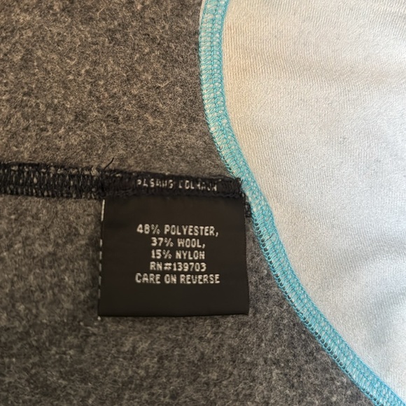 Sherpa Navy Wool Blend Jacket Womens XS winter zip up embroidered activewear - Picture 9 of 13